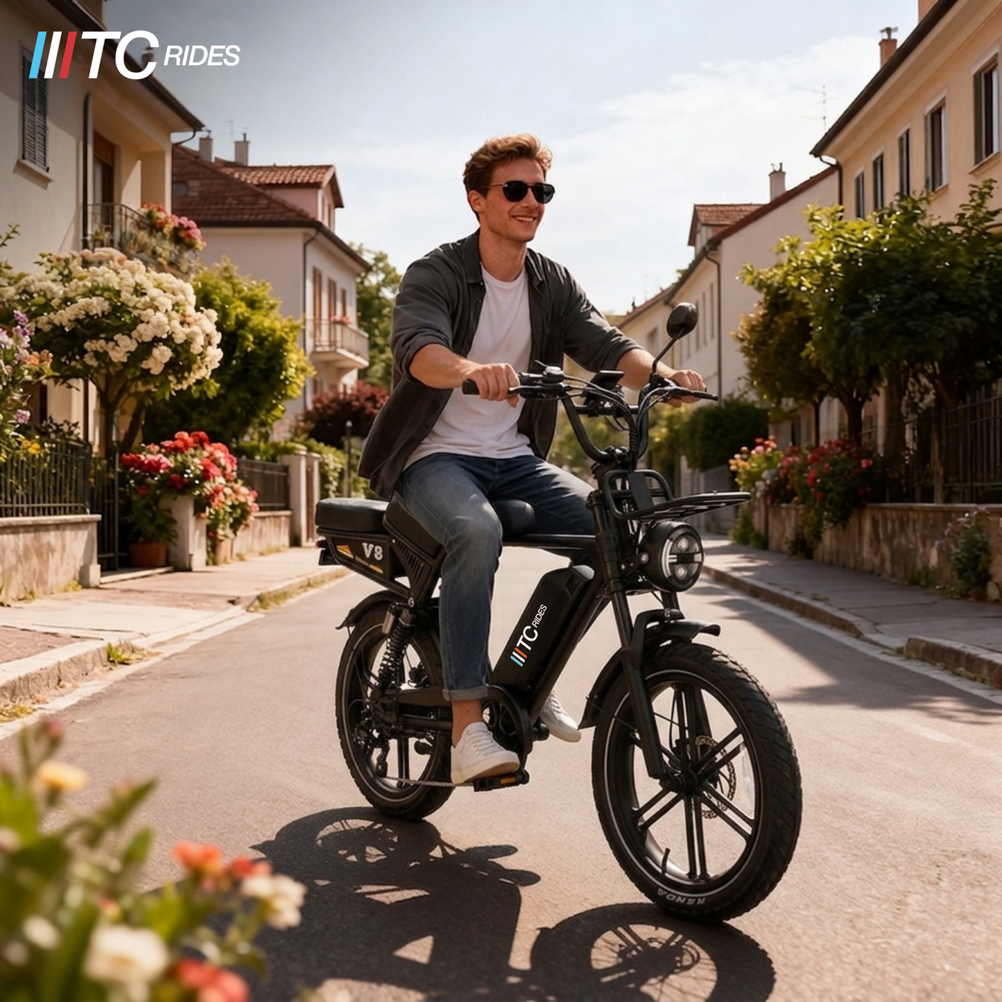 TC Rides V8 Ultra 1000W Fat Tyre E-Bike — Dual Suspension Electric Commuter Bike NZ