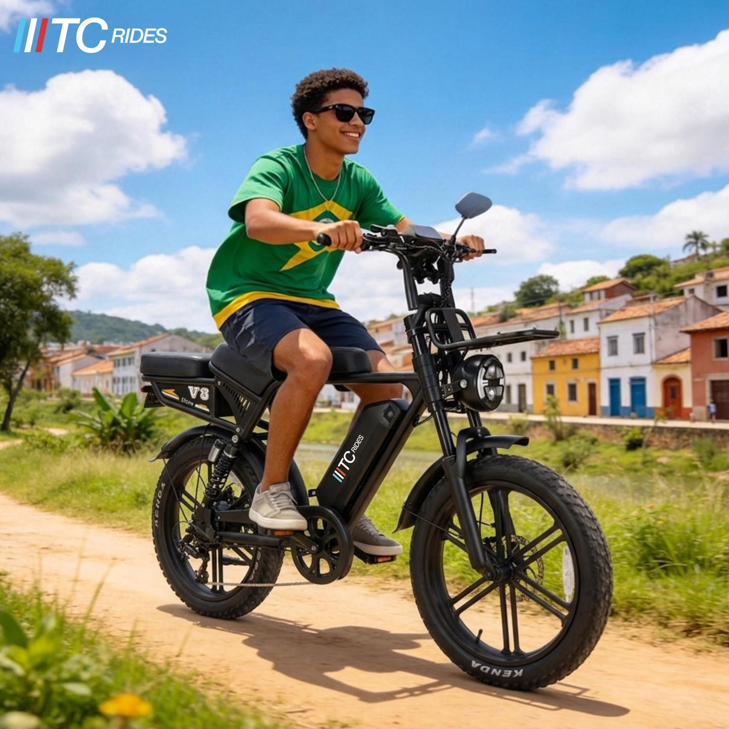 TC Rides V8 Ultra 1000W Fat Tyre E-Bike — Dual Suspension Electric Commuter Bike NZ